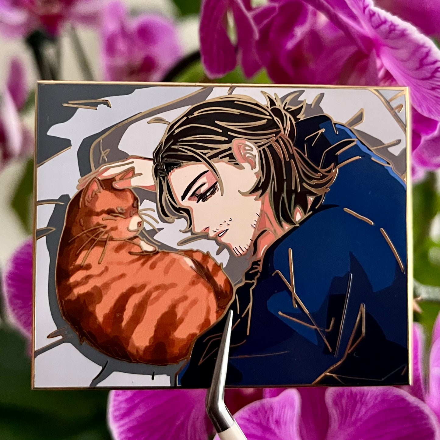 Aizawa with cat